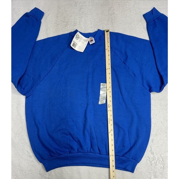 Vintage NWT 90s Fruit of the Loom Blank Blue Crewneck Sweatshirt Men's Size 3XL - Picture 7 of 9